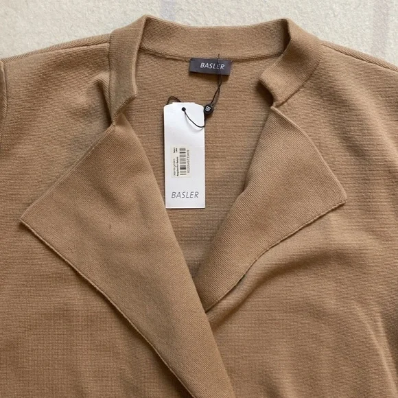 Basler 100% Virgin Wool Long Open Cardigan Sweater Size 42 EUR/ 10 US - Picture 5 of 14